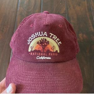 Burgundy Joshua tree corduroy SnapBack